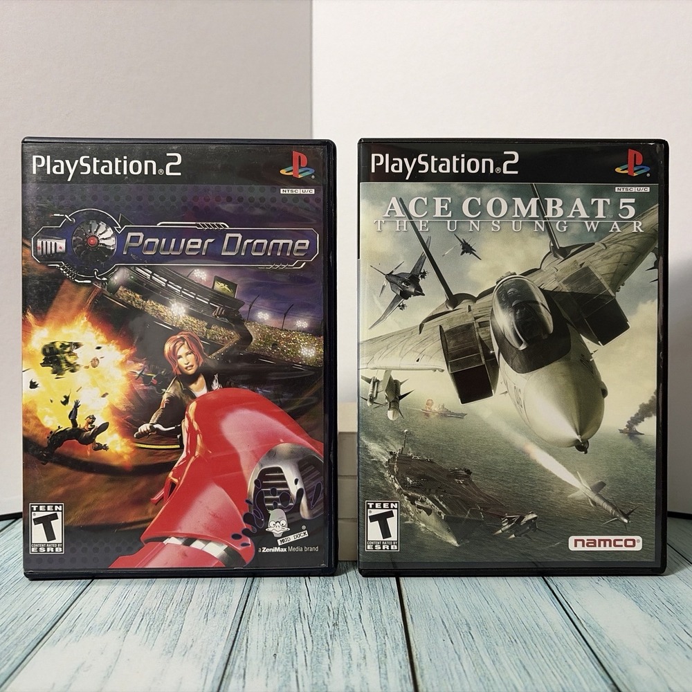 Ace Combat 5 The Unsung War & Power Drome Sony PlayStation‎ 2 PS2 Bundle Games